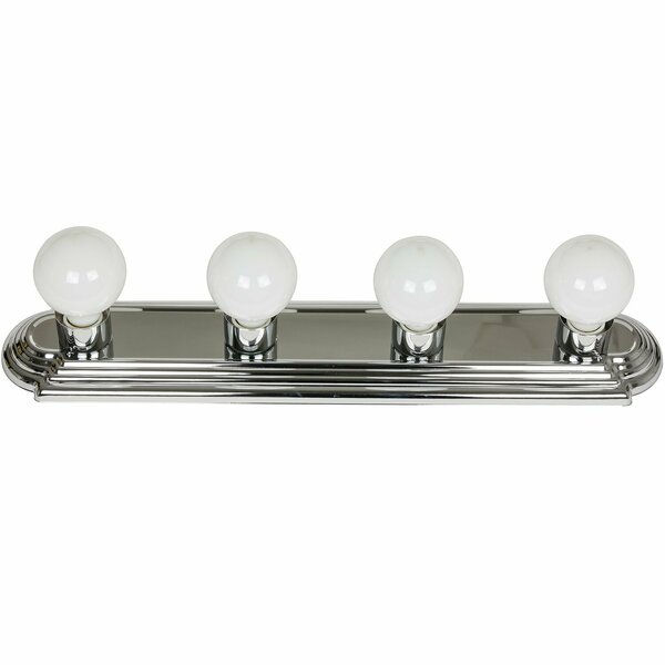 Sunlite Art Deco Style Chrome Vanity Light Fixture, 24-Inch, 4 Medium Base Sockets, Dimmable 45125-SU